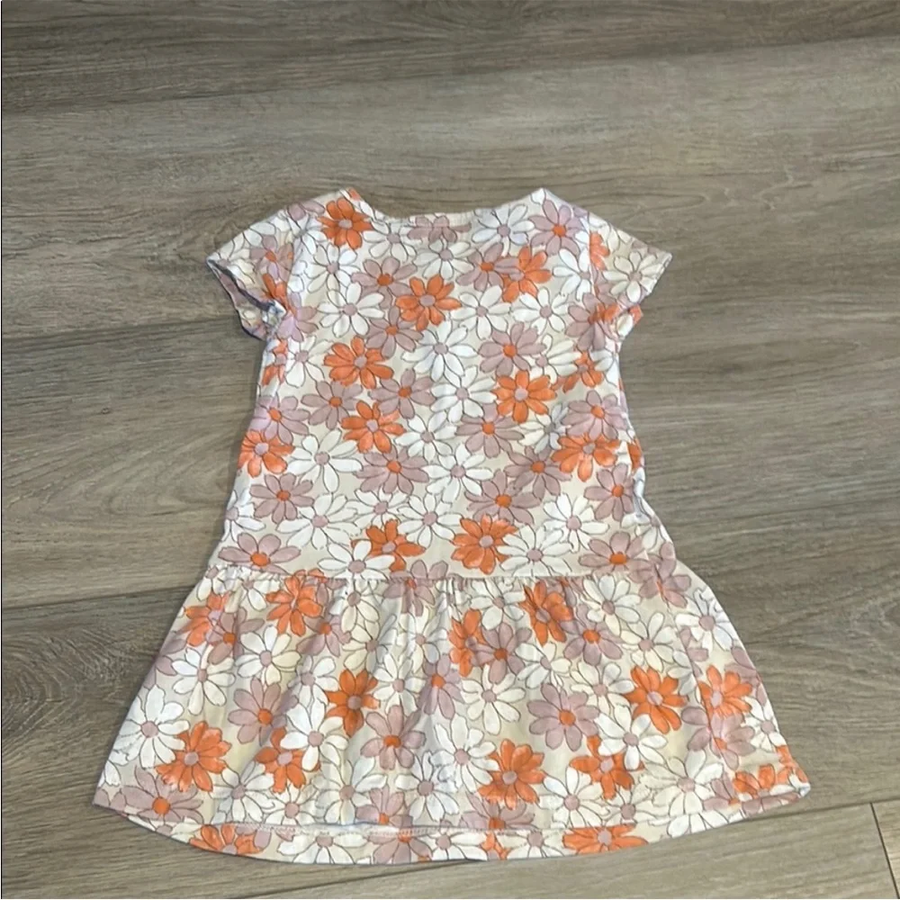 Carter's Orange and Cream Toddler Girl Short Sleeve Sundress‎